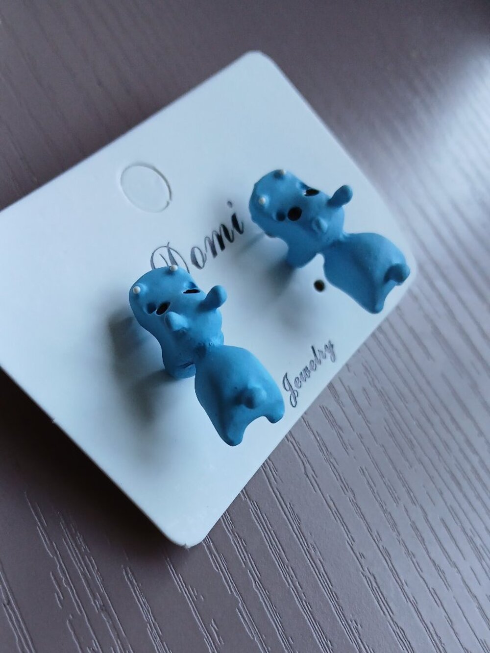 Hungry Hippo Blue Earrings - Brand NWT on Card